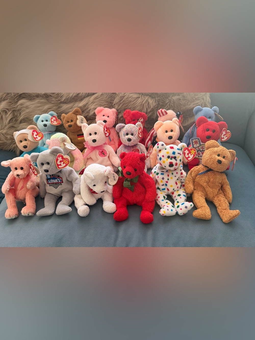 Vintage Ty Beanie Baby Bear Collection Lot - Set of 18